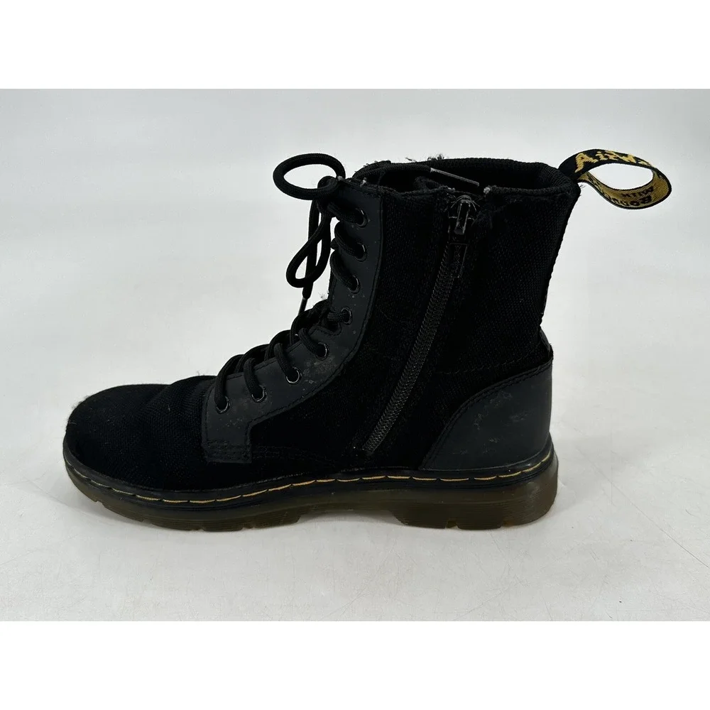 Dr. Martens COMBS J Gray Poly Round Toe Lace Up/Zip Ankle Boots Kid's Size 3‎